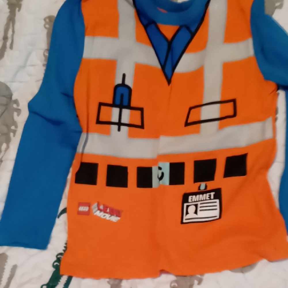 Lego Movie, Emmet. Orange and Blue Long Sleeve Shirt
